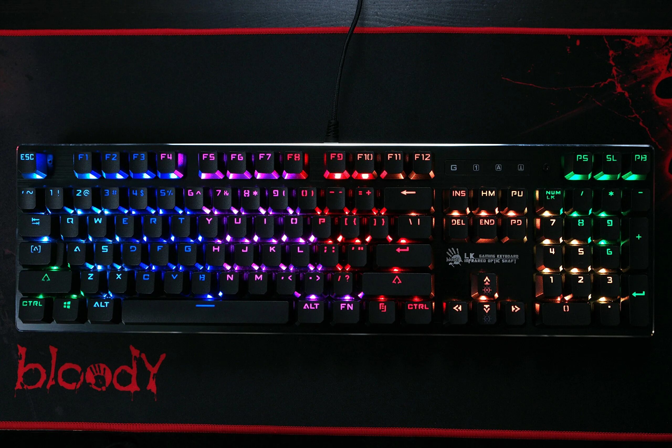 Lk gaming keyboard infrared optic shaft