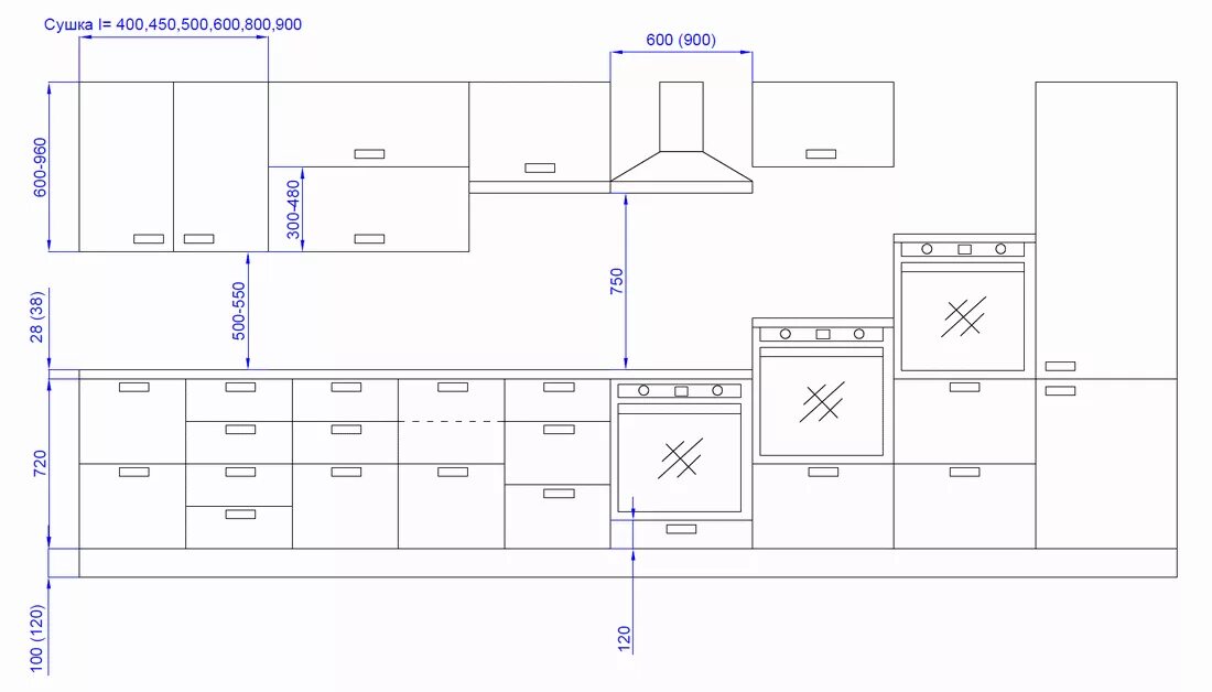 Высота кухонного шкафа навесного стандарт. Кухня икеа чертеж. Расстояние от столешницы до навесных шкафов на кухне стандарт. Стандартная высота верхних кухонных шкафов над столешницей.