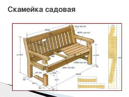Садовые лавочки чертежи