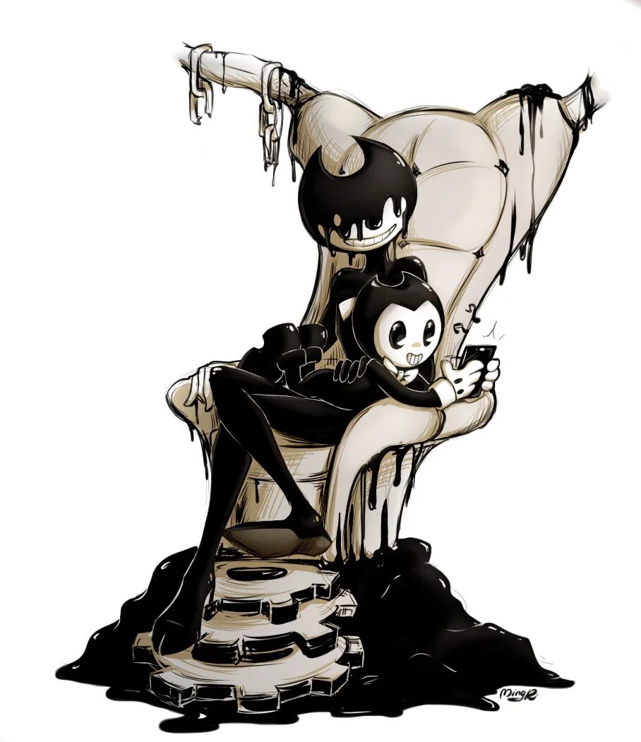 Bendy the demon. Bendy and the ink machine алиса и бенди. бенди и чернильная машина бенди демон. борис демон бенди и чернильная машина. bendy and the ink machine аниме.