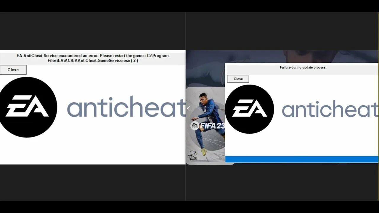 Failure during. Античит ФИФА 23. EA античит ошибка. FIFA 23 ошибка ANTICHEAT. Ошибка failure during update process FIFA.