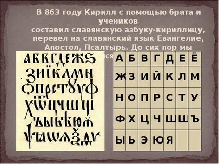 Начали братья эти составлять славянскую азбуку автор