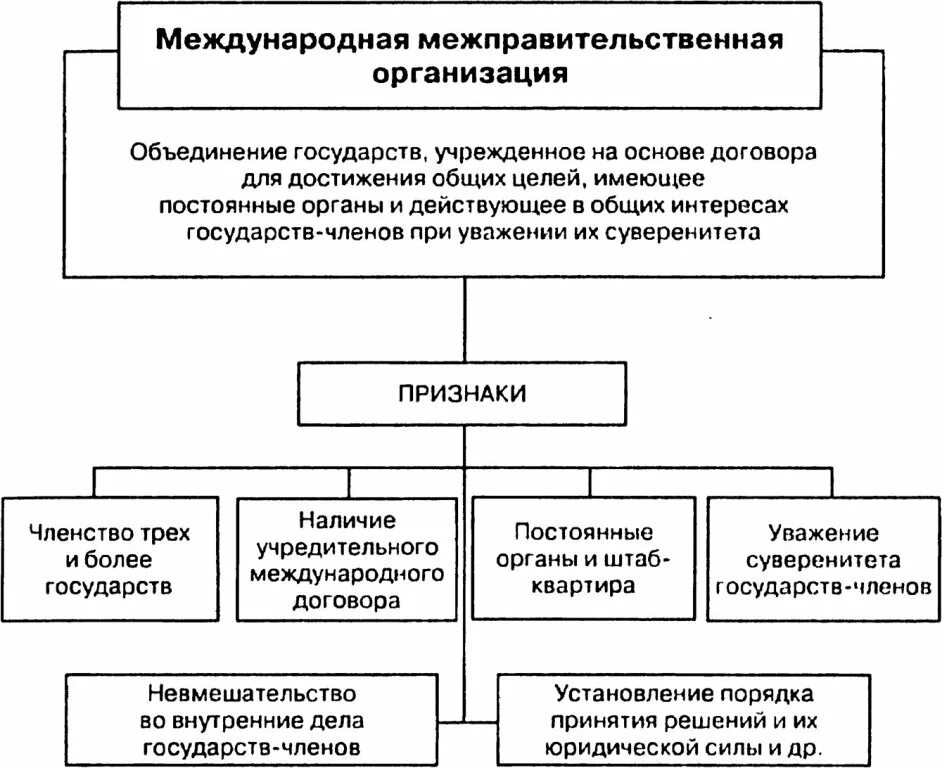Виды международных организаций в международном праве