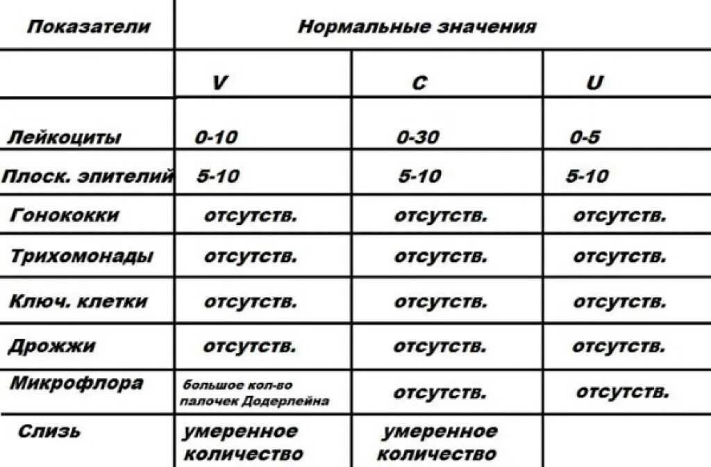 Норма эпителия в мазке на флору