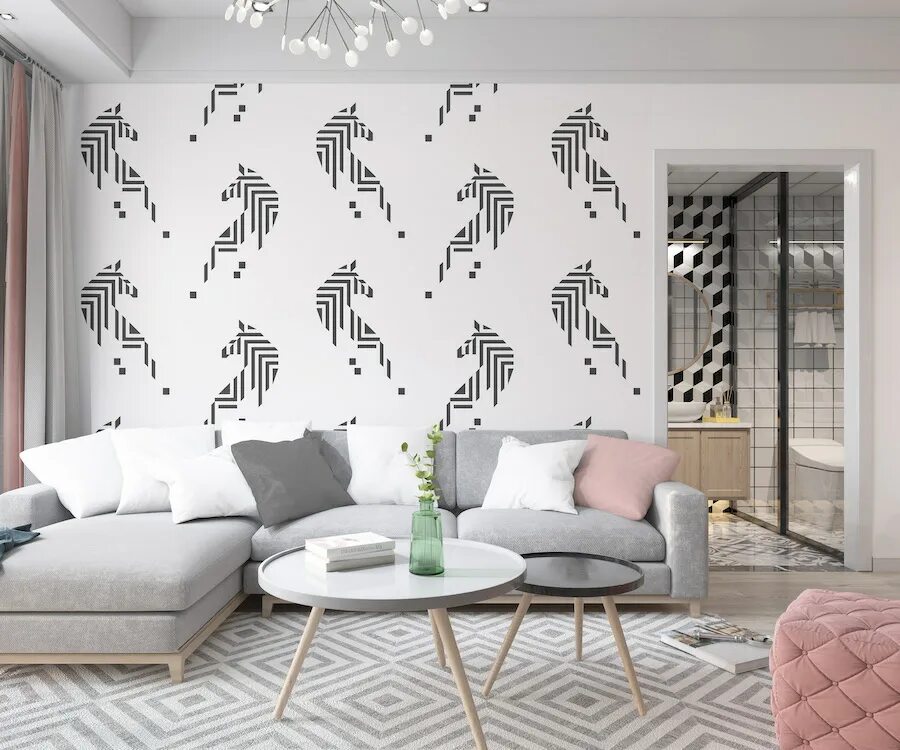 Painted flowers * Wall Murals - Nature - Living room - Contemporary * Pixers ® *