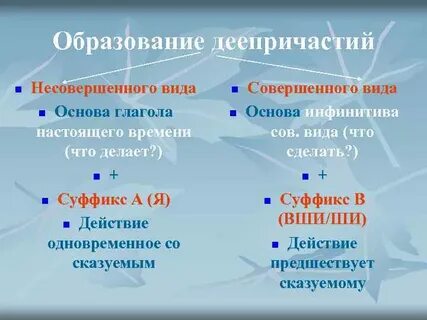 От чего образовано деепричастие