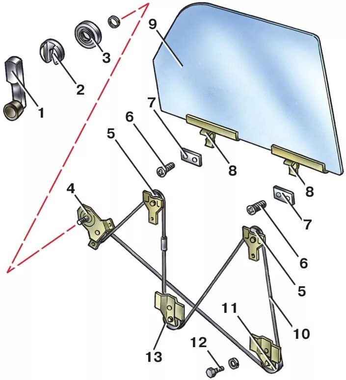 Схема стеклоподъемников передних дверей. Схема троса стеклоподъемника ВАЗ 2107 передний левый. Крепление стеклоподъемника ВАЗ 2107. Механизм передней двери ВАЗ 2107. Схема установки стеклоподъёмника ВАЗ 2107.