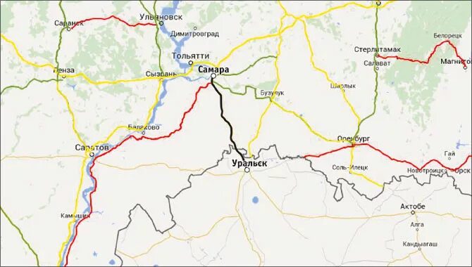карта дороги уфа оренбург. самара уральск. самара уральск расстояние на машине. самара уральск карта. самара и саратов на карте.