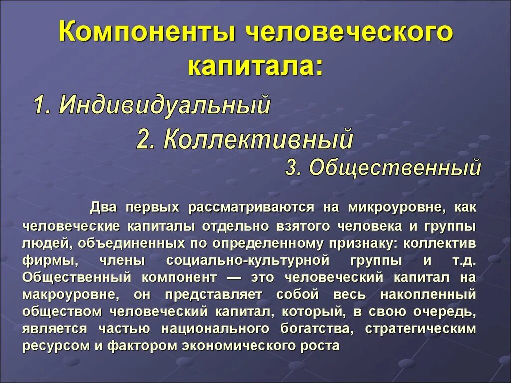 Программа человеческий капитал. Компоненты человеческого капитала. Составляющие человеческого капитала. Человеческий капитал примеры. Индивидуальный человеческий капитал.