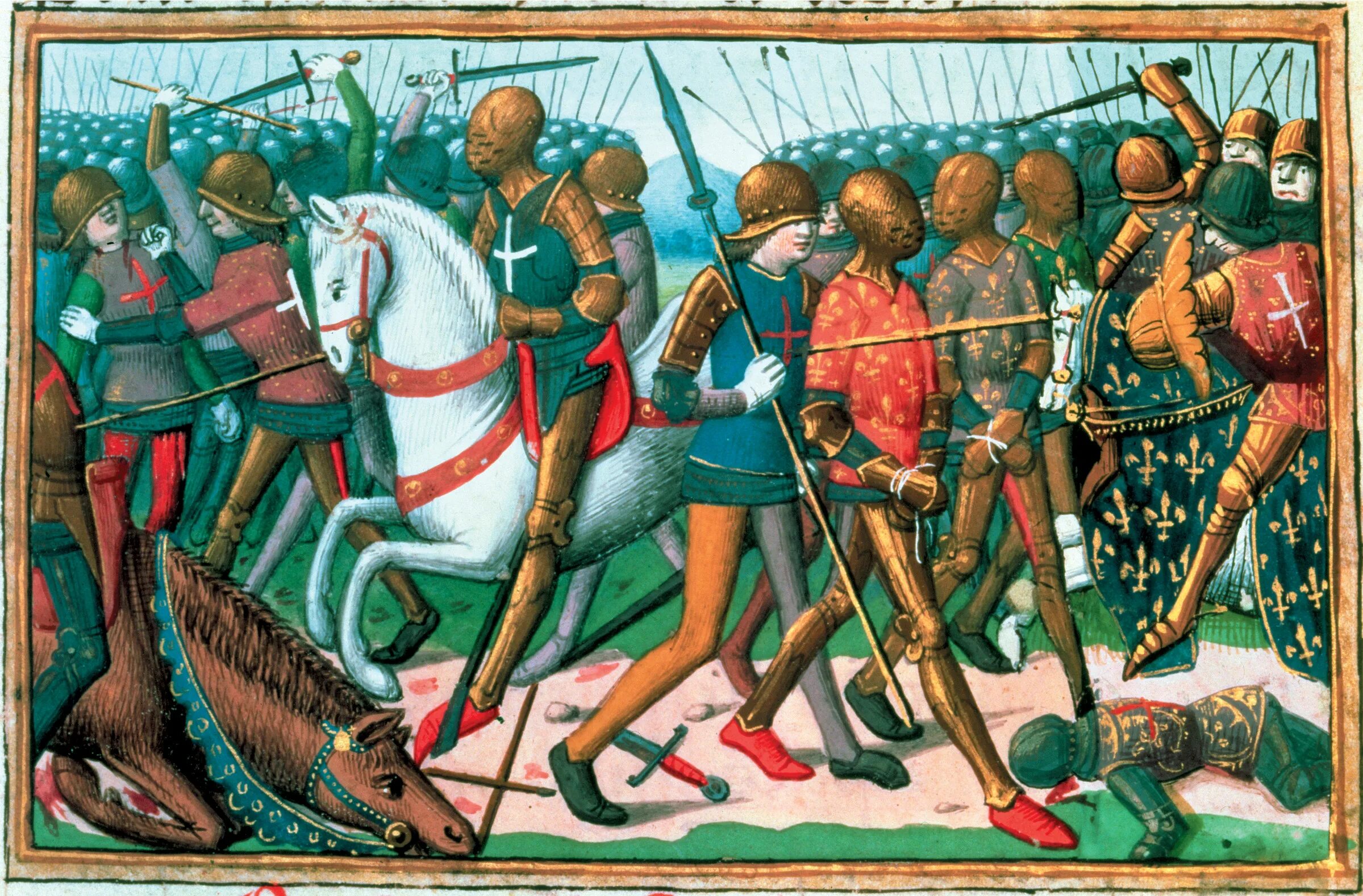 Картинка столетней войны. Битва при Азенкуре 1415.