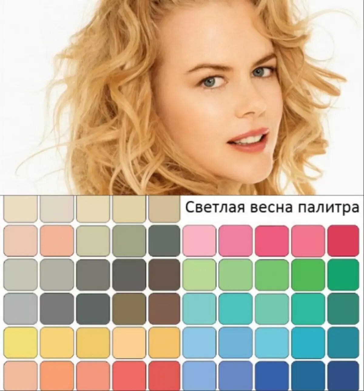 Цвета весеннего цветотипа