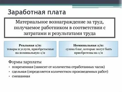 Уровень материального вознаграждения