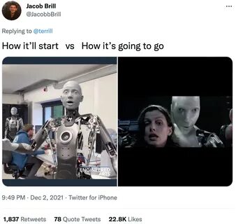 Неожиданно поняла что робот а не человек