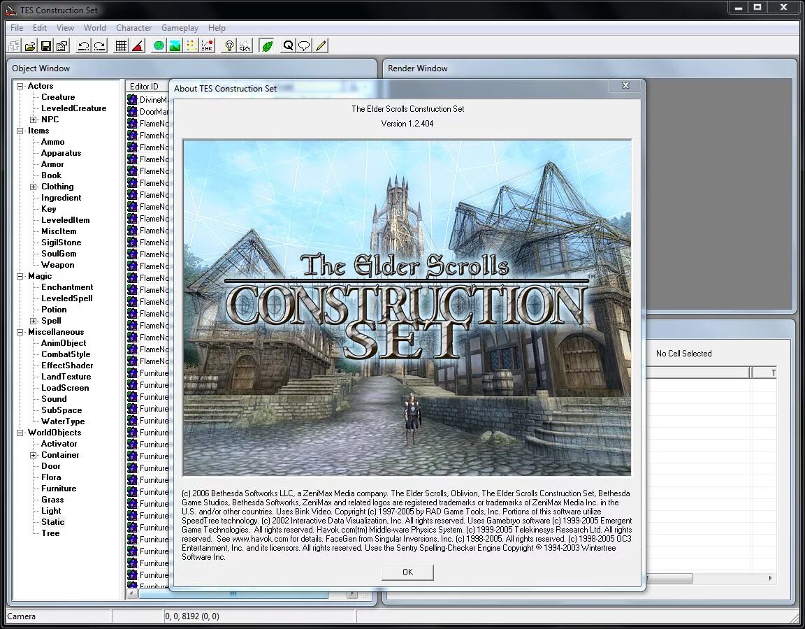 Construct set. Oblivion construction set. the elder scrolls construction set. construction set. world construction set.
