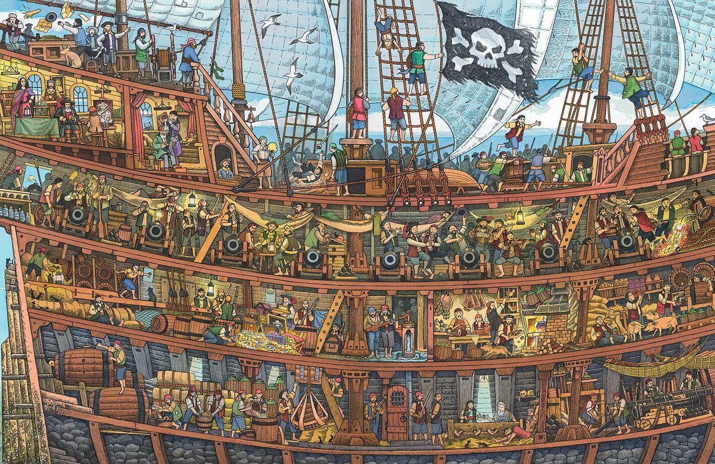 Галеон строение корабля. Пиратский корабль. Галеон корабль месть королевы анны. Как устроен пиратский корабль. Пираты на корабле деревянном.