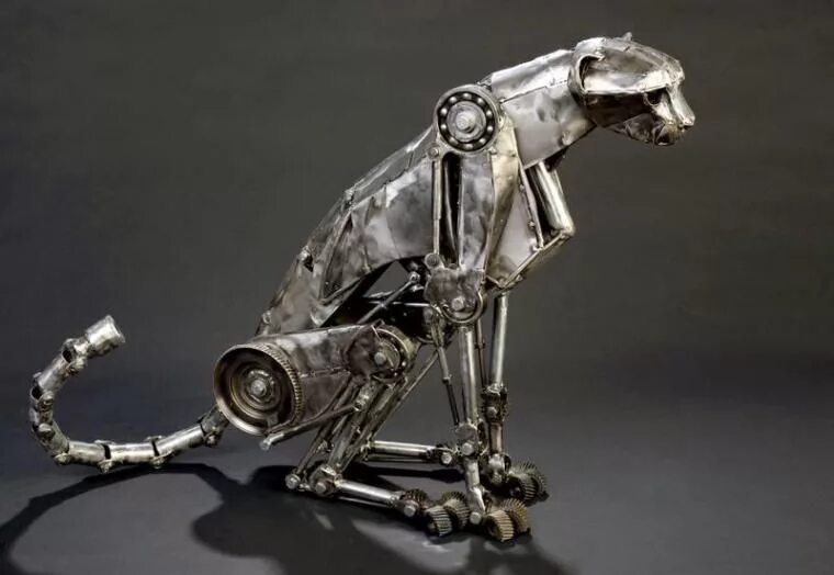 Robot de jole by gaspr. Механический гепард стимпанк. Эндрю Чейз стимпанк. Механические скульптуры из металла. Механический робот.