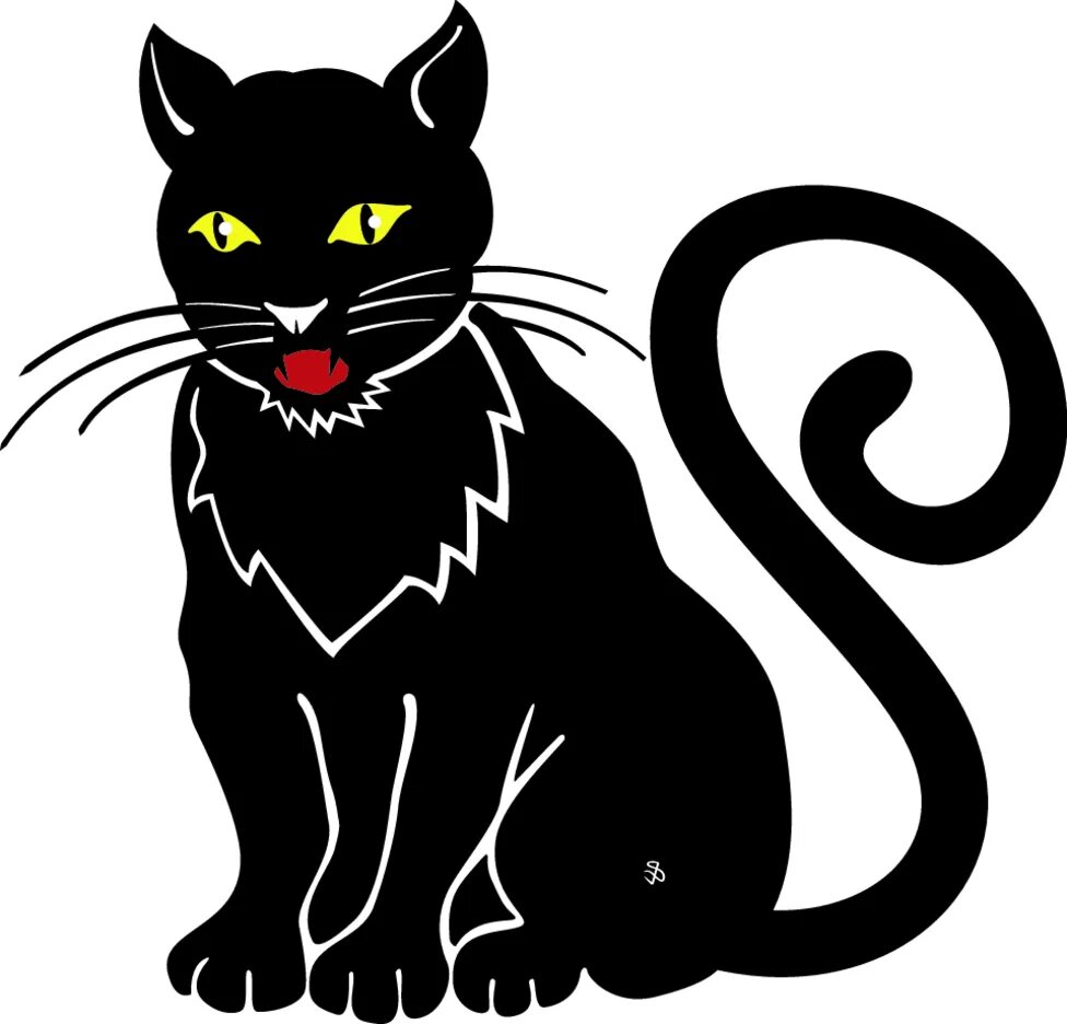 Как нарисовать черную кошку