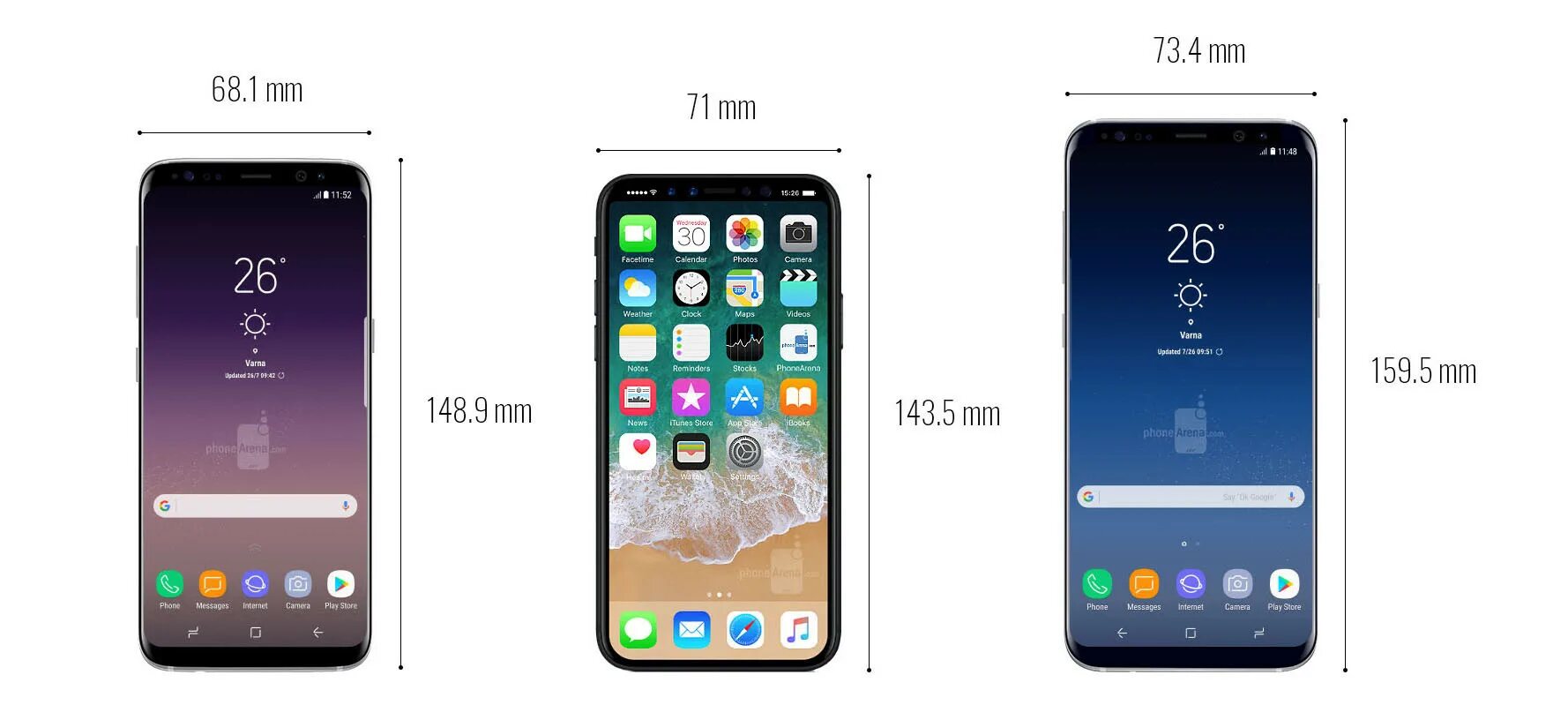 Сравнение самсунг 8. Самсунг s8 vs iphone 8. Айфон 8s размер. Айфон 8s габариты. Iphone 8s размер экрана.