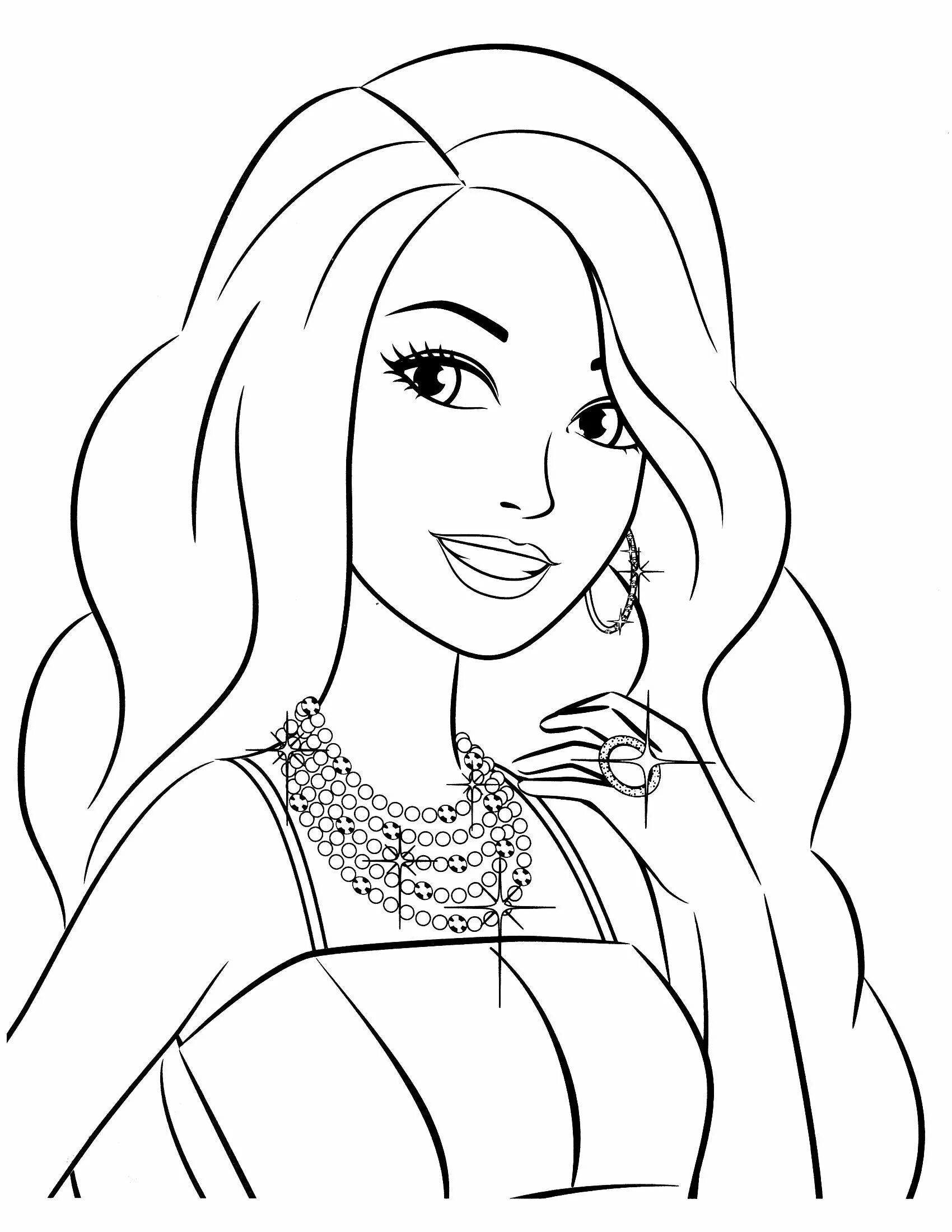 Барби раскраска для детей распечатать Barbie Coloring Pages For Teenager PDF  Prinses kleurplaatje