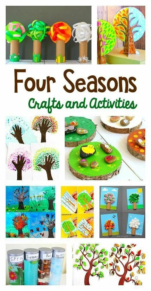 Поделка Seasons. Поделка на тему времена года. Four Seasons Project for Kids. Seasons activities