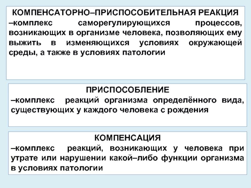 Компенсаторно-приспособительные реакции. Защитно-приспособительные реакции организма. Компенсаторные реакции примеры. Компенсаторно-приспособительные реакции организма. Адаптивная реакция организма