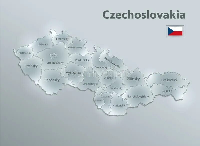 Чехословакия на карте. Провинции Чехословакии на карте. Схема карты Чехословакии. Карта Чехословакии белая.