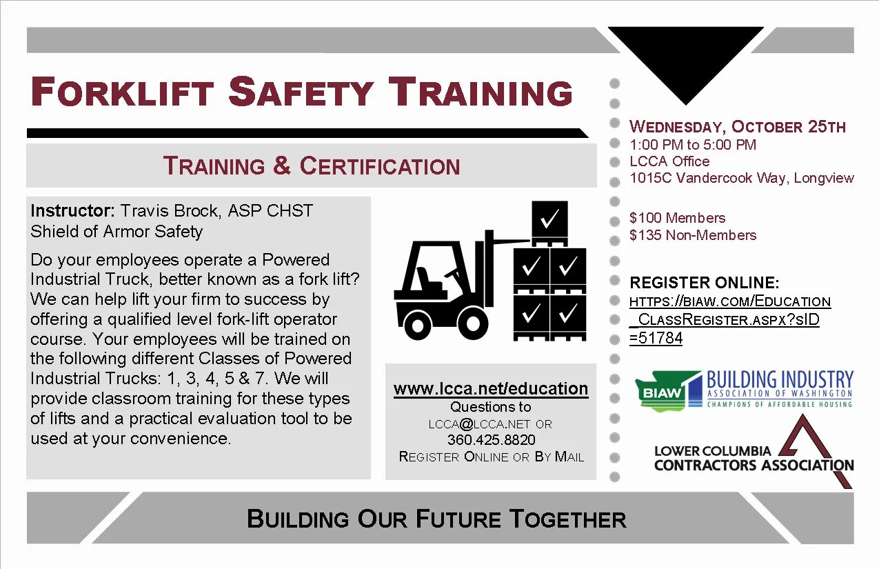 Provide classes. Forklift safety training. forklift certification training. forklift training classes. forklift certification online.