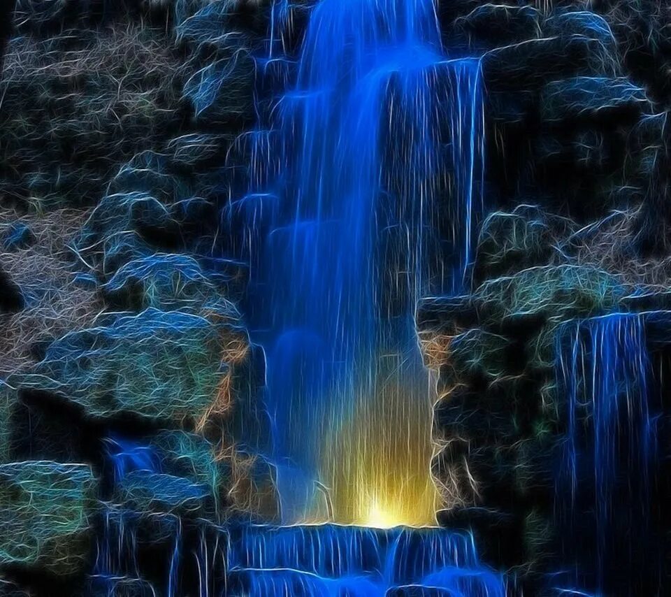 Красивые водопады. Живые водопады. Разноцветный водопад. Волшебный водопад.