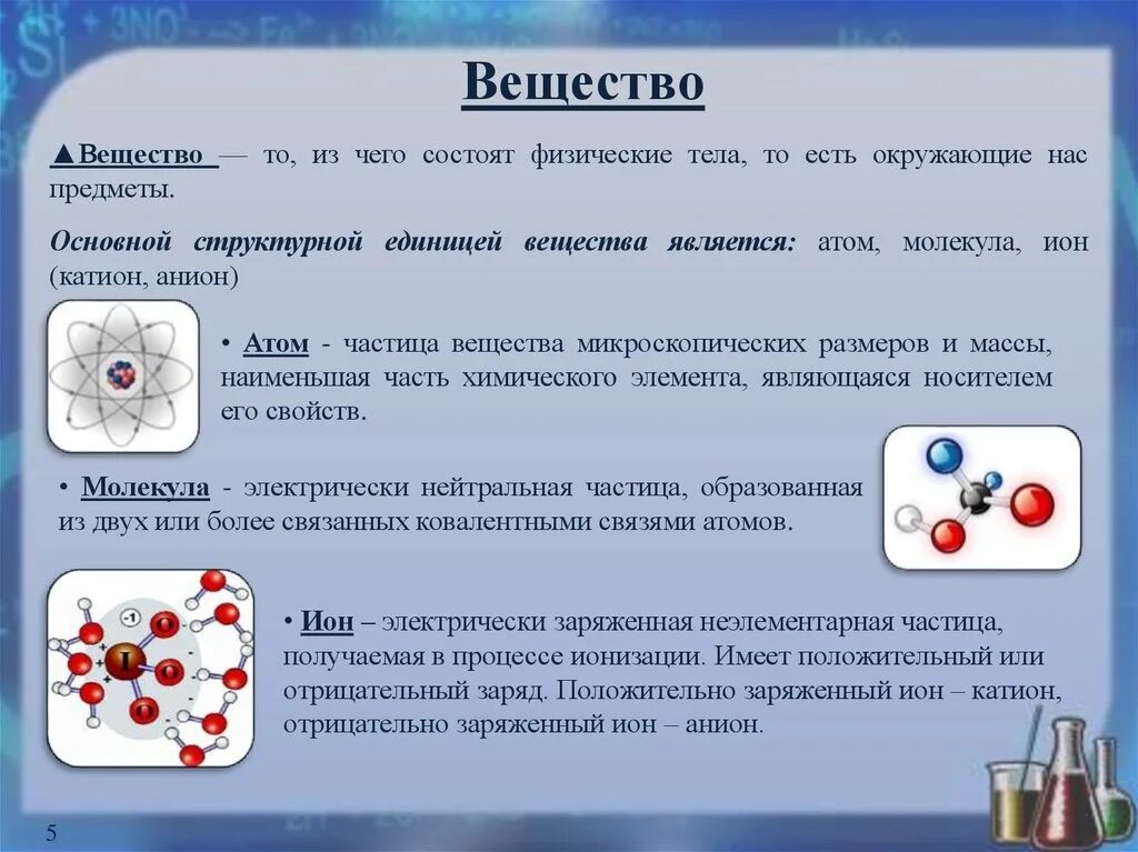 Главной характеристикой элемента является. Строение вещества. Вещество это в химии определение. Вещества из атомов. Атомы молекулы и ионы.