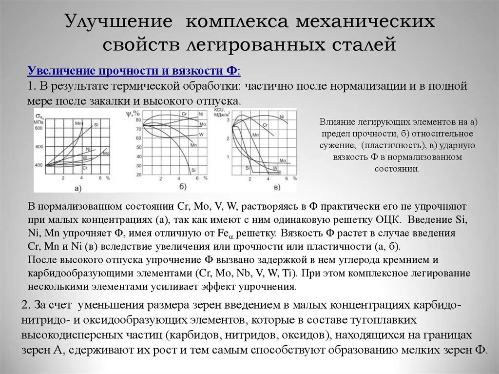 Механические свойства детали. Влияние легирующих элементов на ударную вязкость стали. Механические свойства легированной стали. Способы улучшения механических свойств металлов. Легированная сталь прочность.