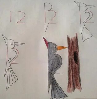 Как нарисовать птичку из цифр