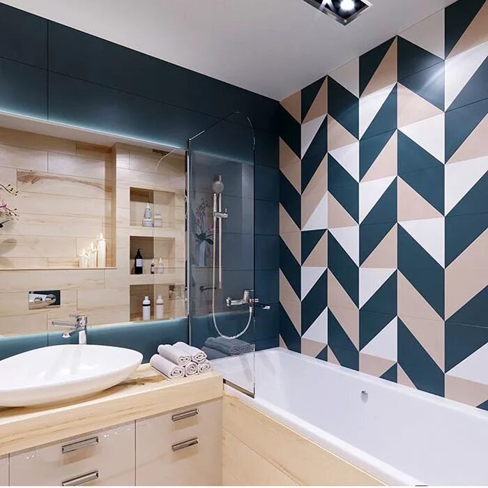 Mieszkanie pokazowe na ołtaszynie, q2design homify シ ャ ワ-ル-ム, シ ャ ワ-, お 風 呂 場