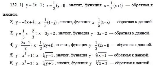 Алгебра 10 класс упр 5. Алимов 10-11. функция обратная данной 10 класс.
