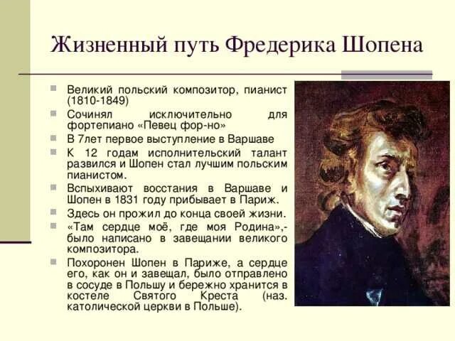 Сообщение на тему шопен. Краткая биография шопена. краткая биография фредерика шопена 5 класс. биография фредерика шопена 5 класс. шопен краткая биография 5 класс.