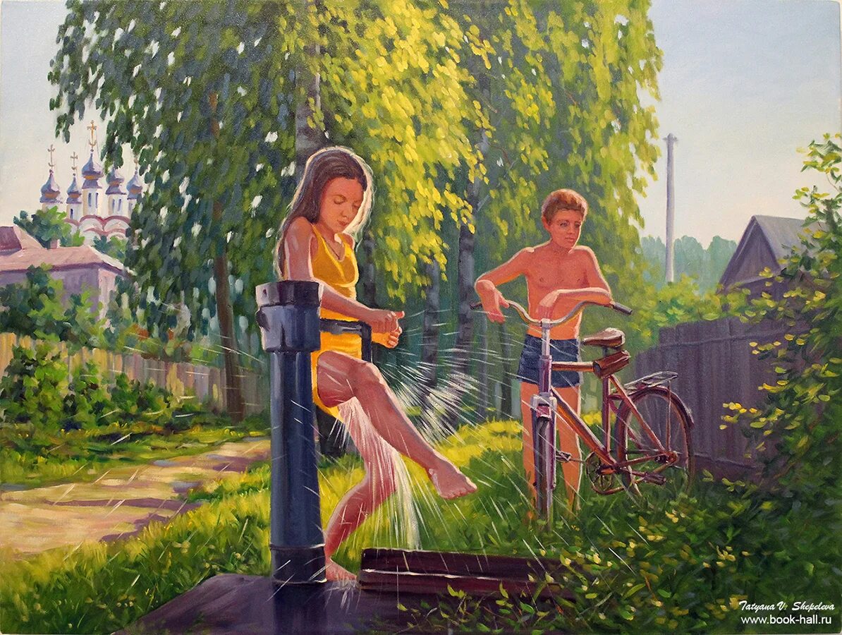 Жаркий июльский полдень. Художник гребенкин николаи. Летние пейзажи маслом живопись деревня владимир жданов. Стоял полдень. Летний полдень картина.