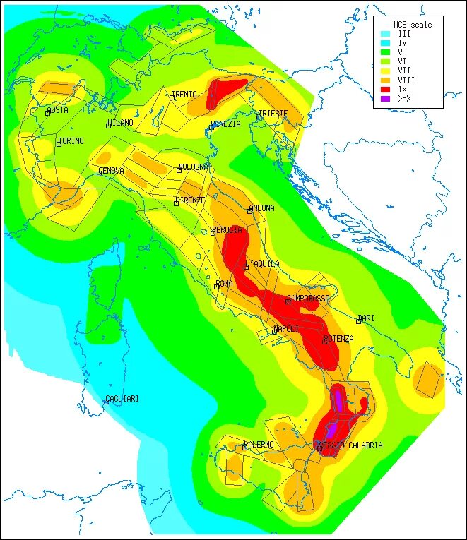 Зоны сейсмической активности. Карта сейсмической активности Италии. Сейсмоактивные зоны Италии. Сейсмологическая карта Италии. Сейсмические зоны Италии на карте.