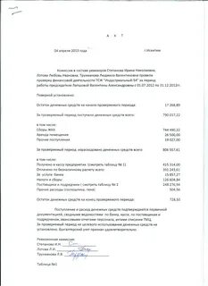 Акт финансово хозяйственная деятельности