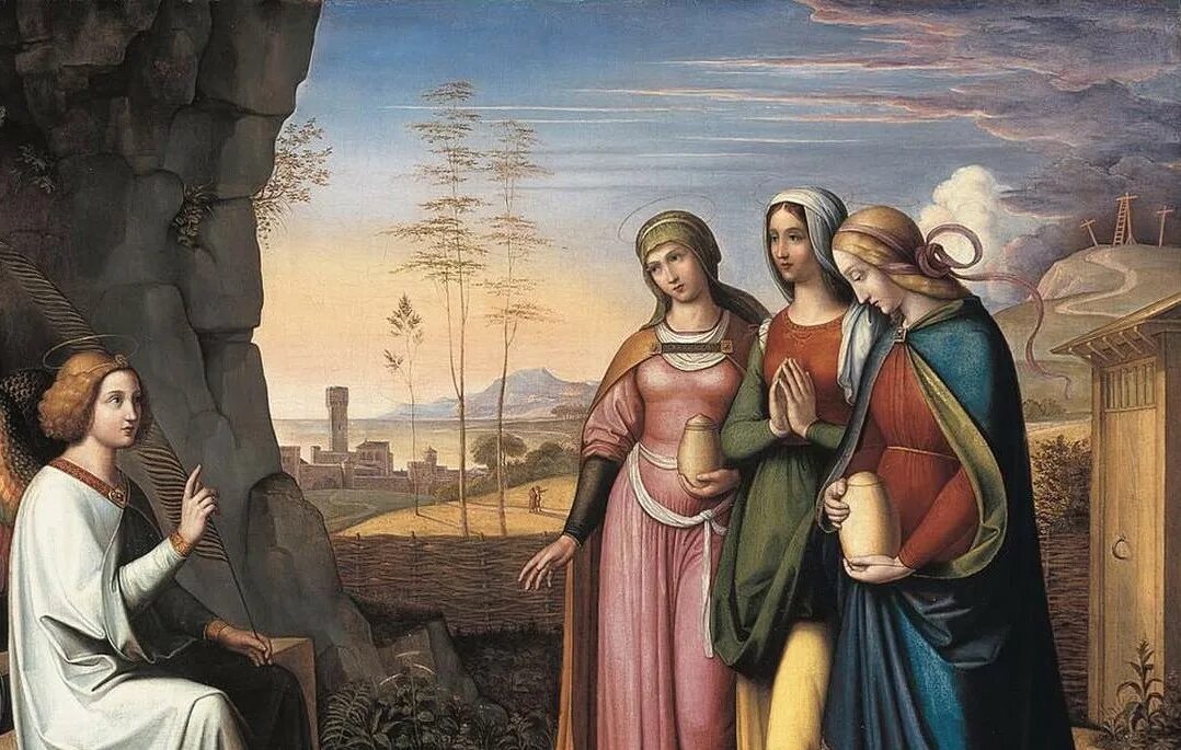 Maria try. Peter von Cornelius. Корнелиус три Марии у гроба. Жены мироносицы живопись. Святые жены мироносицы живопись.