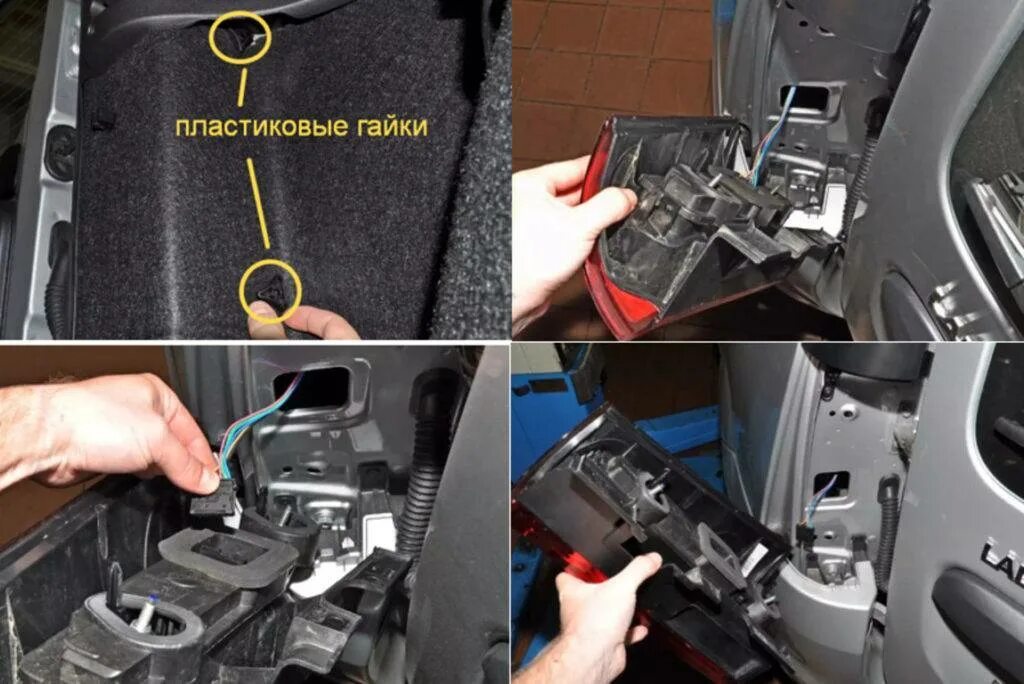 Как заменить задний габарит на ларгусе Как снять заднюю фару Лада Ларгус
