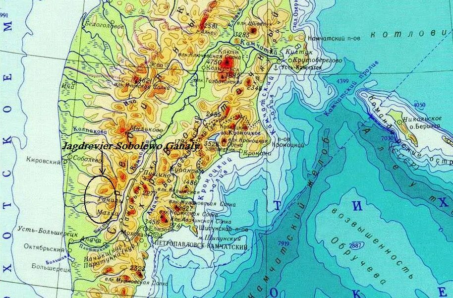 Горы камчатки на карте россии. Вулканы на полуострове Камчатка на карте. Полуостров Камчатка на карте. Камчатский полуостров на карте.