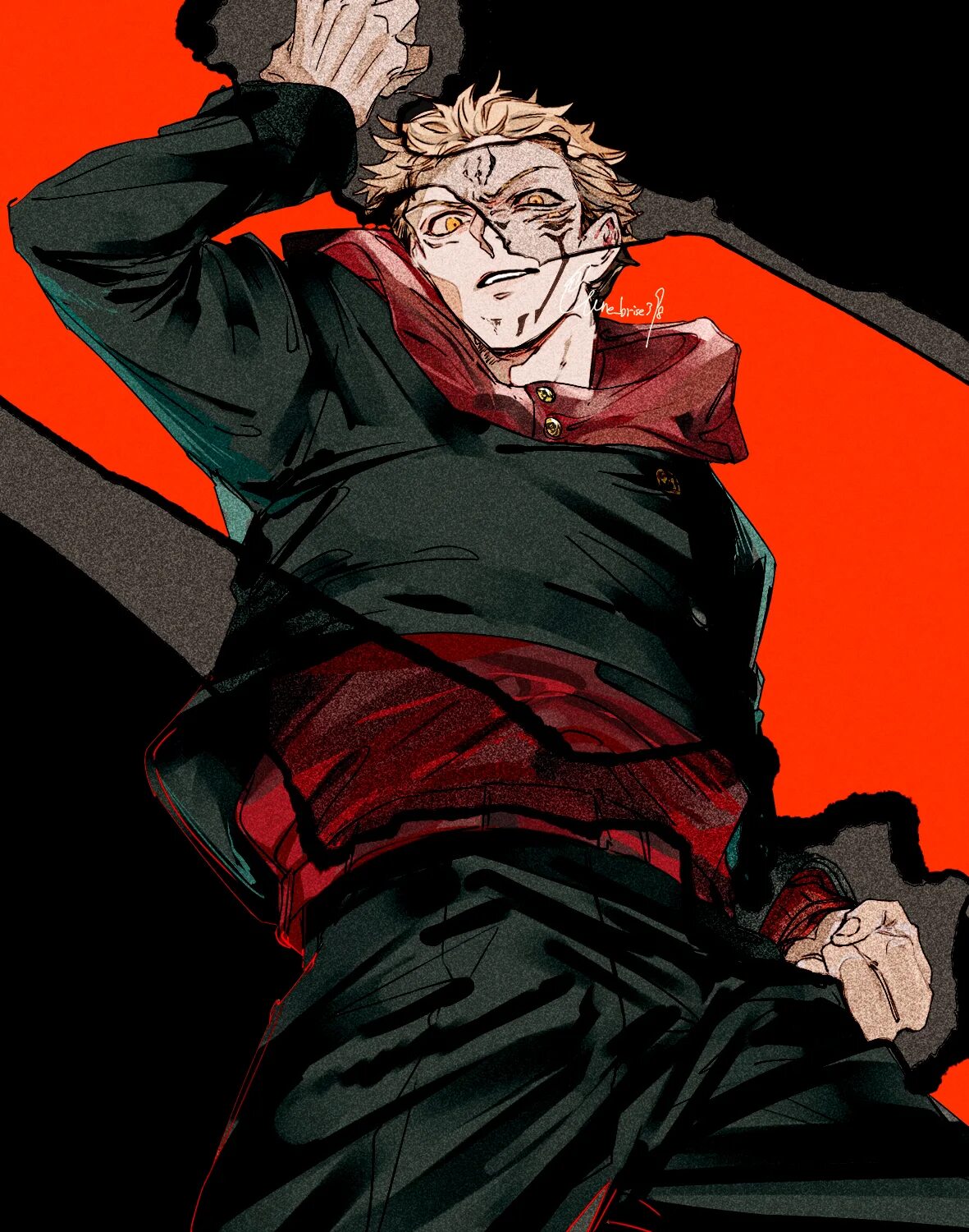 Jujutsu shenanigans maps. Jujutsu kaisen итадори юдзи. сукуна и итадори. двуликий сукуна.