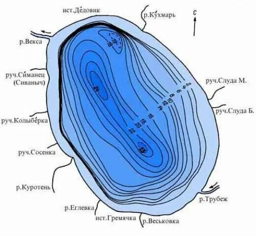 Глубина плещеева озера