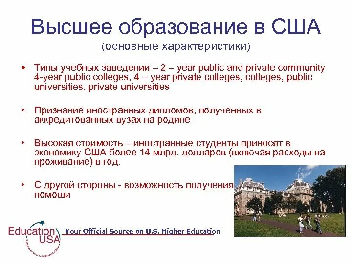 Уровни высшего образования в сша. Типы высшеготобразования в сша. высшее образование в сша кратко. типы учебных заведений в сша.