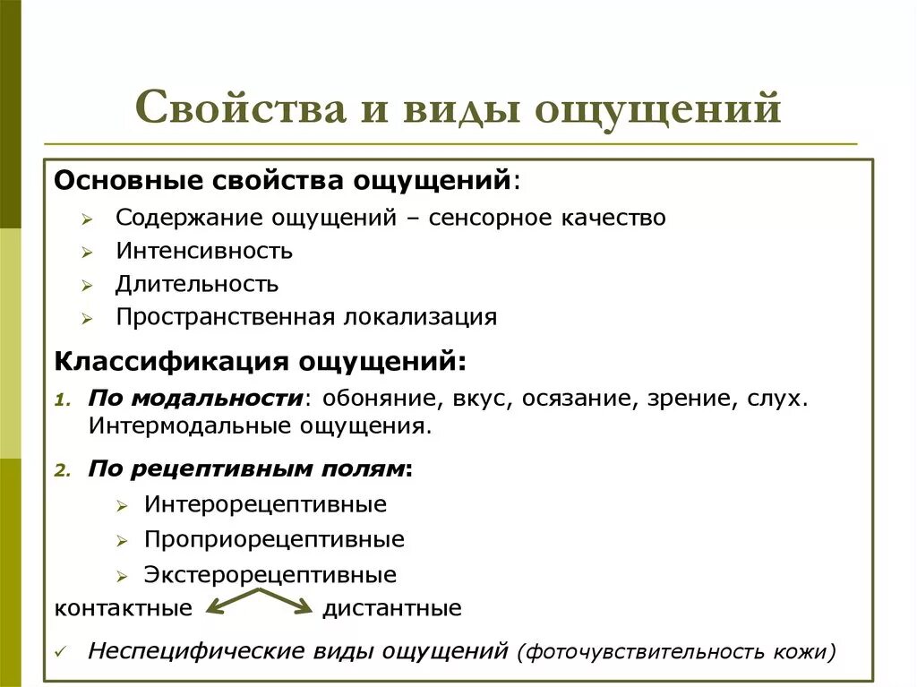 3 класса ощущений. Ощущения определение виды свойства. Свойства ощущений в психологии таблица. Виды и свойства ощущений. Основная характеристика ощущений.