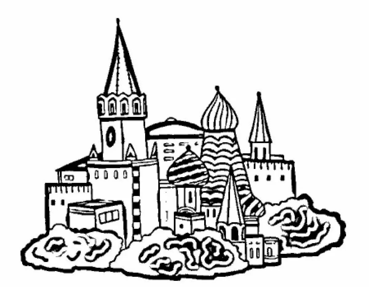 Распечатать город москва. Храм василия блаженного для срисовки. Кремль раскраска. Раскраска большая. Распечатать город москва.