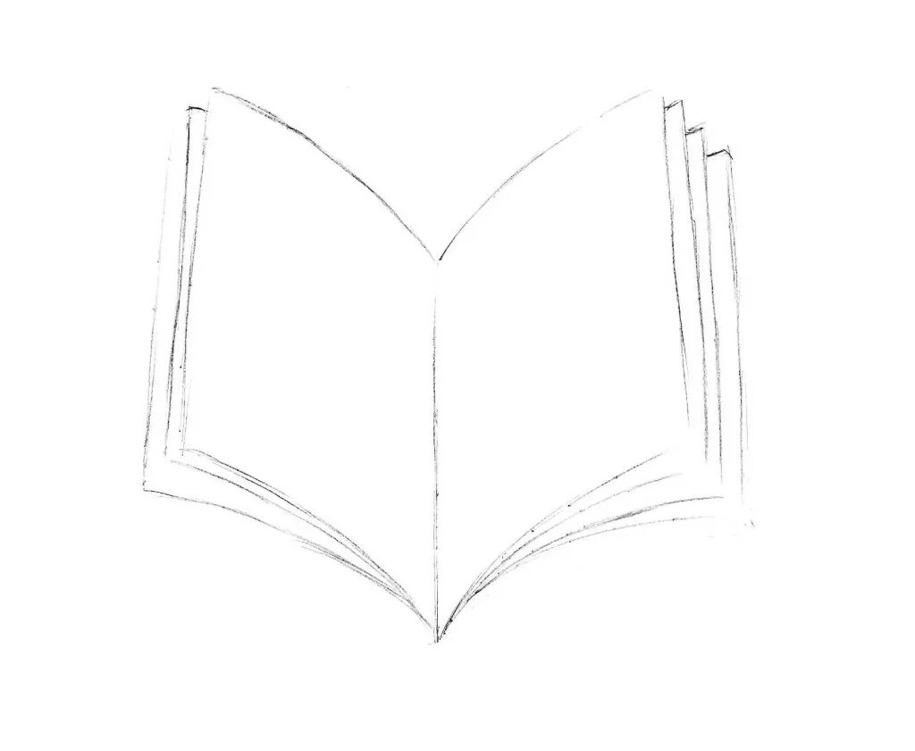 Раскрытая книга рисунок карандашом. Как нарисовать книгу. Нарисовать книгу карандашом. Рисуем книгу поэтапно. Как нарисовать книгу карандашом