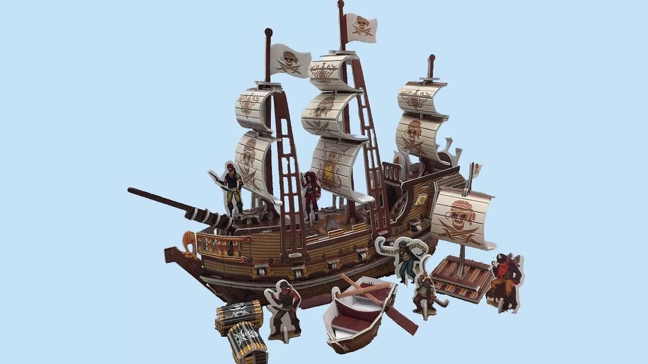 Кораблю 3 разбор. 3d пазл Pirate ship. Пиратский корабль 3d. 3d модель пиратского корабля. Пазл пиратский корабль.