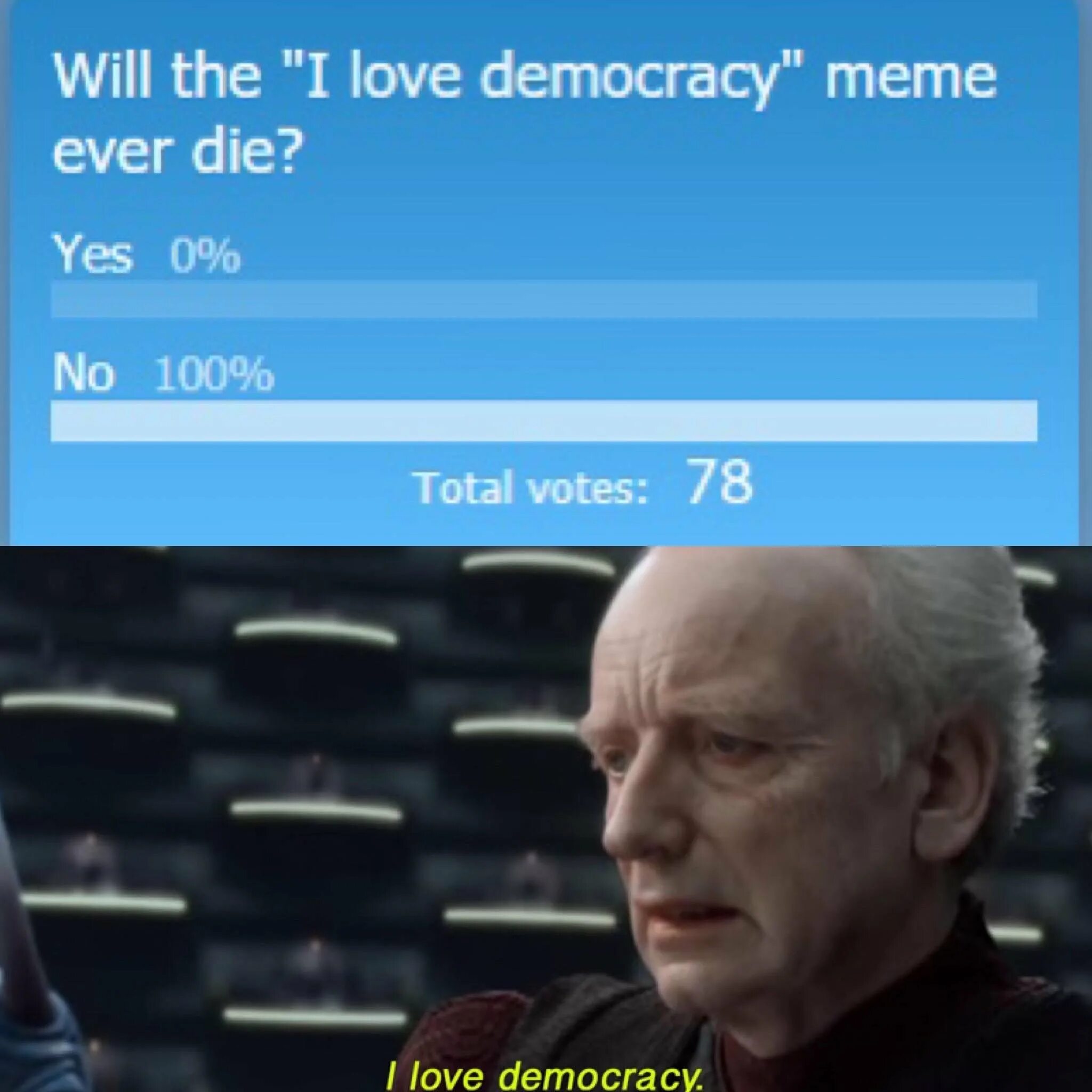 Палпатин i Love Democracy. Я люблю демократию Палпатин. I Love Democracy Мем. Обожаю демократию.