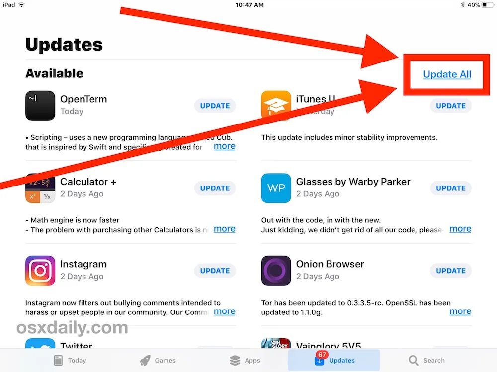 Updating apps