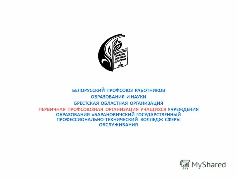 Белорусский профсоюз работников образования и науки Беларуси. Профсоюзный работник подразделения.